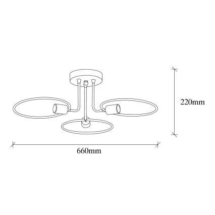 Lampadario da parete CIRCLE 3xE27/40W/230V