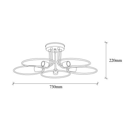 Lampadario da parete CIRCLE 5xE27/40W/230V