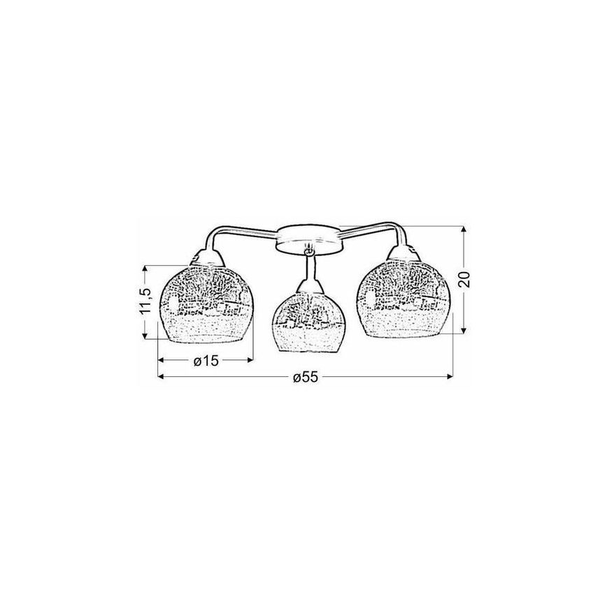 Lampadario da parete CROMINA 3xE27/60W/230V