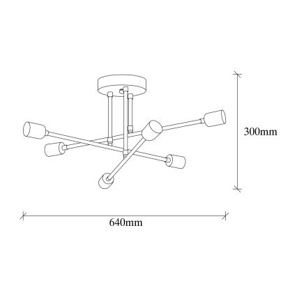 Lampadario da parete FLOWER 6xE27/40W/230V