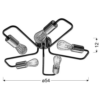 Lampadario da parete HERPE 5xE27/60W/230V