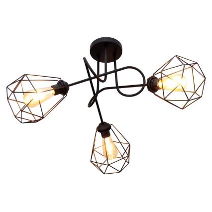 Lampadario da parete KARO 3xE27/15W/230V nero