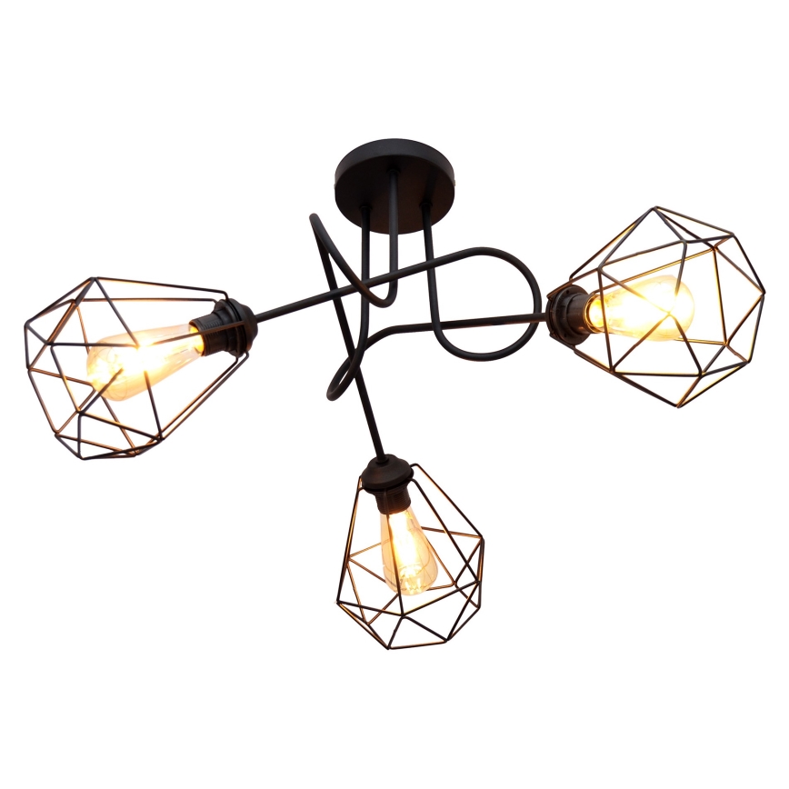 Lampadario da parete KARO 3xE27/15W/230V nero