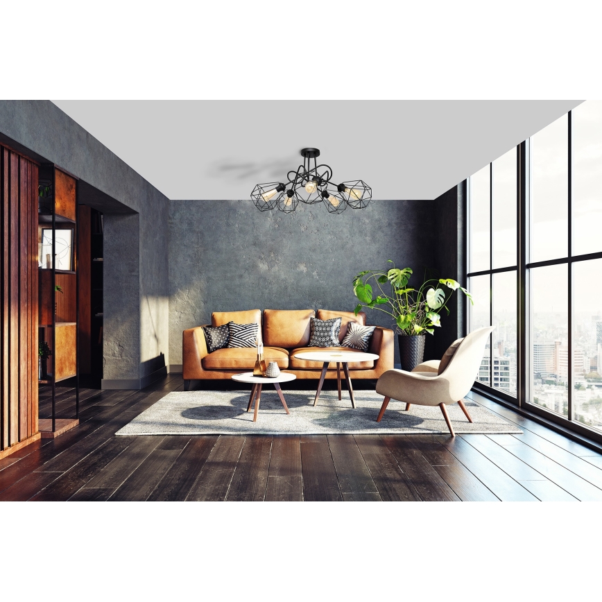 Lampadario da parete KARO 5xE27/15W/230V nero