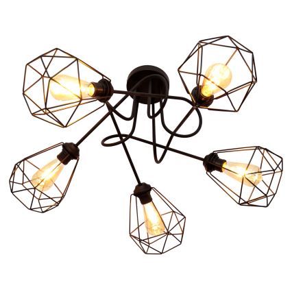Lampadario da parete KARO 5xE27/15W/230V nero