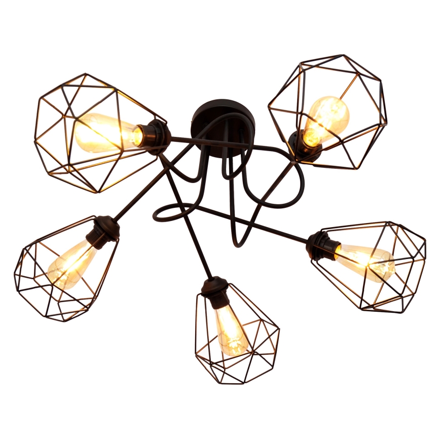 Lampadario da parete KARO 5xE27/15W/230V nero