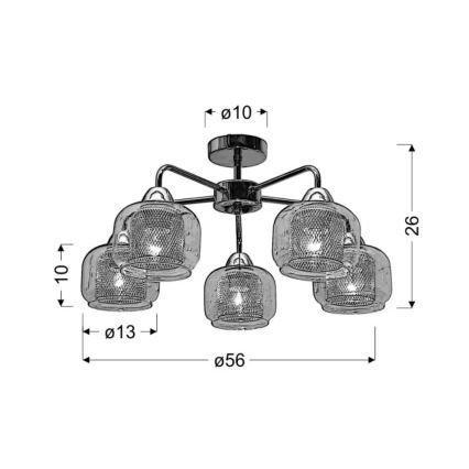 Lampadario da parete RAY 5xE14/40W/230V