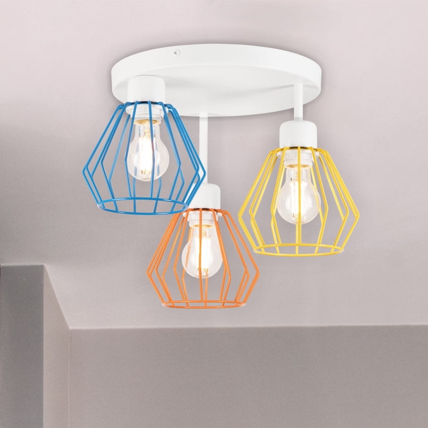 Lampadario da soffitto AUDREY 3xE27/60W/230V multicolore