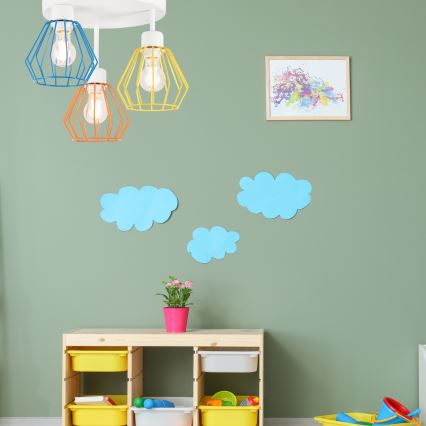 Lampadario da soffitto AUDREY 3xE27/60W/230V multicolore