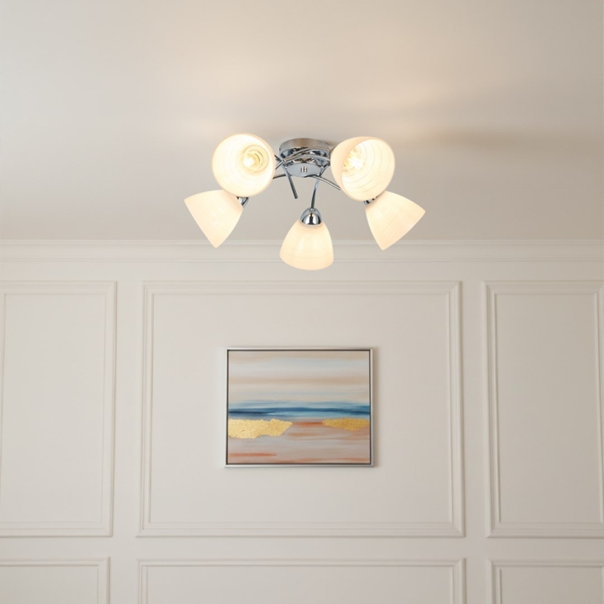 Lampadario da soffitto CLARA 5xE27/15W/230V cromato lucido