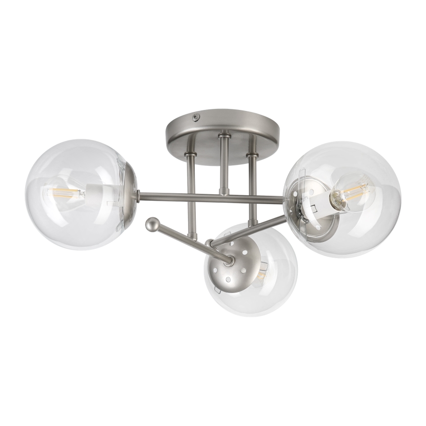 Lampadario da soffitto MALENA 3xE14/5W/230V cromo satinato/trasparente