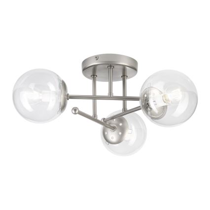 Lampadario da soffitto MALENA 3xE14/5W/230V cromo satinato/trasparente