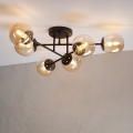 Lampadario da soffitto MALENA 6xE14/5W/230V marrone/beige fumé