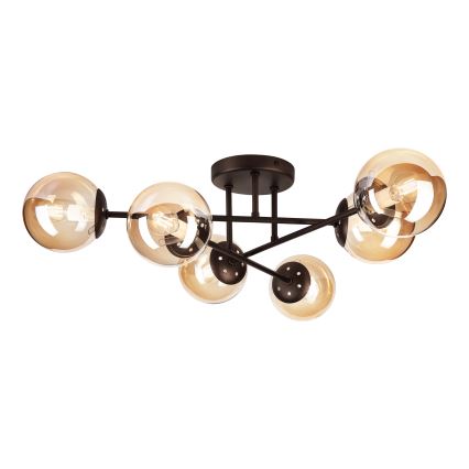 Lampadario da soffitto MALENA 6xE14/5W/230V marrone/beige fumé
