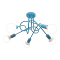 Lampadario da soffitto per bambini OXFORD 5xE27/15W/230V blu