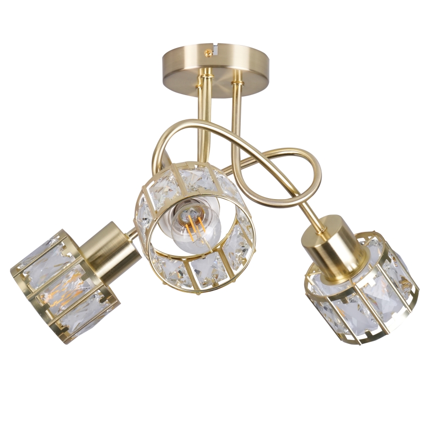 Lampadario da soffitto ZAHARA 3xE27/10W/230V dorato