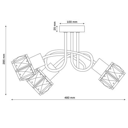 Lampadario da soffitto ZAHARA 3xE27/10W/230V dorato