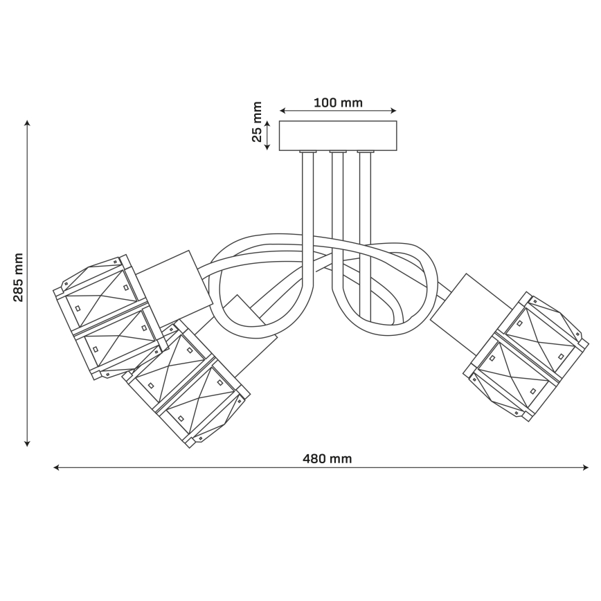Lampadario da soffitto ZAHARA 3xE27/10W/230V dorato