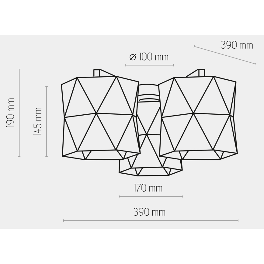 Lampadario da superficie SIRO 3xE27/15W/230V bianco/argento