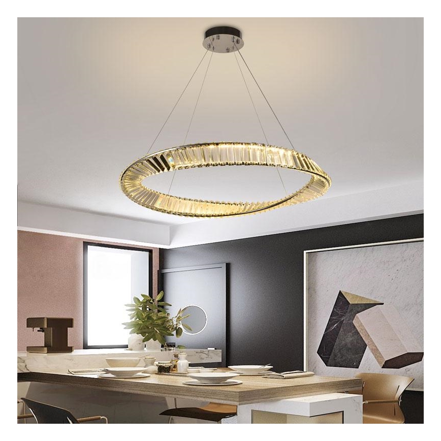 Lampadario di cristallo a LED dimmerabile su una stringa LED/50W/230V + telecomando