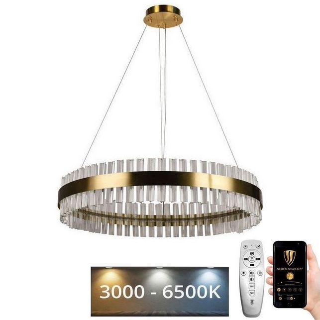 Lampadario di cristallo a LED dimmerabile su una stringa LED/55W/230V + telecomando