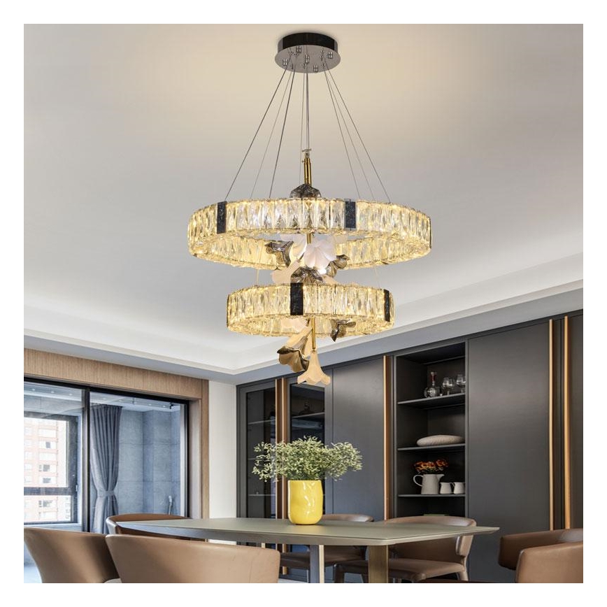 Lampadario di cristallo a LED dimmerabile su una stringa LED/70W/230V + telecomando