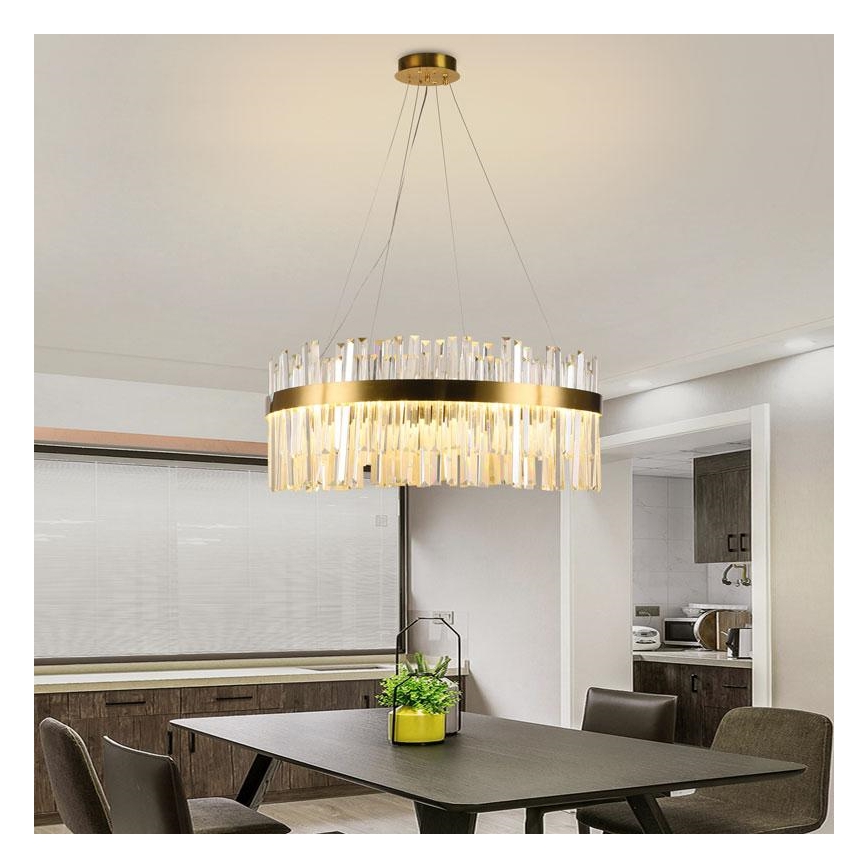 Lampadario di cristallo a LED dimmerabile su una stringa LED/80W/230V + telecomando
