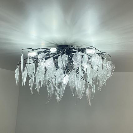 Lampadario di cristallo a plafone 10xG9/40W/230V nero