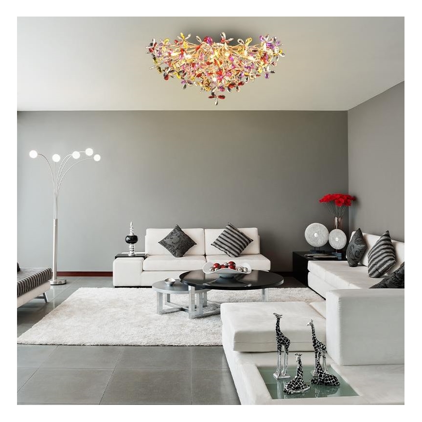 Lampadario di cristallo a plafone 12xG9/40W/230V colorato