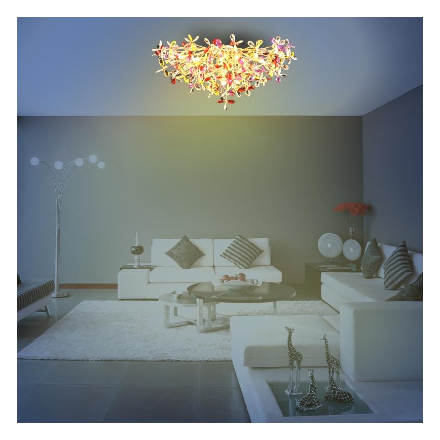 Lampadario di cristallo a plafone 12xG9/40W/230V colorato