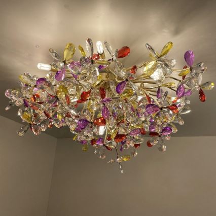 Lampadario di cristallo a plafone 12xG9/40W/230V colorato