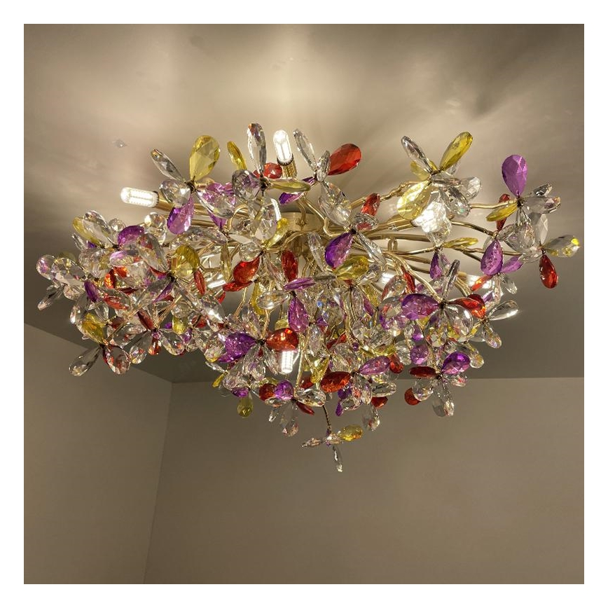 Lampadario di cristallo a plafone 12xG9/40W/230V colorato