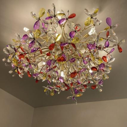 Lampadario di cristallo a plafone 12xG9/40W/230V colorato