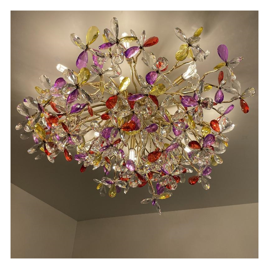 Lampadario di cristallo a plafone 12xG9/40W/230V colorato