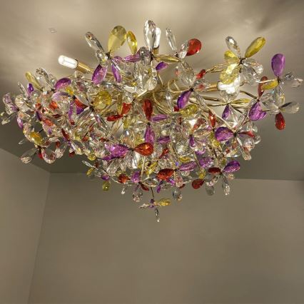 Lampadario di cristallo a plafone 12xG9/40W/230V colorato