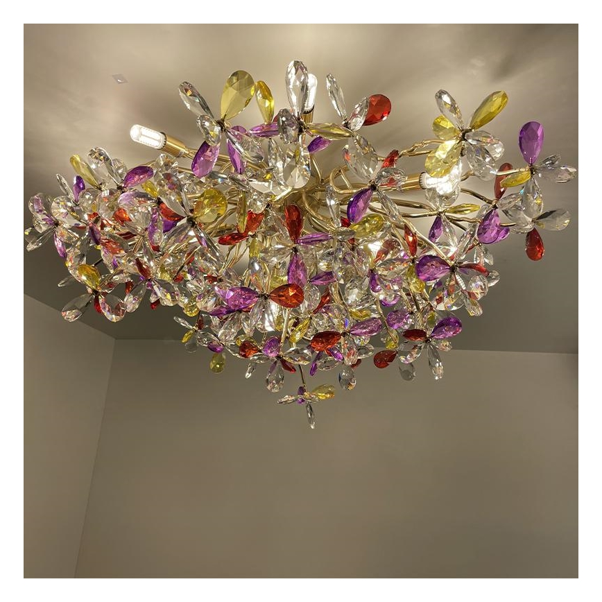 Lampadario di cristallo a plafone 12xG9/40W/230V colorato