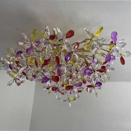 Lampadario di cristallo a plafone 12xG9/40W/230V colorato