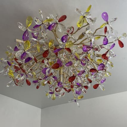 Lampadario di cristallo a plafone 12xG9/40W/230V colorato