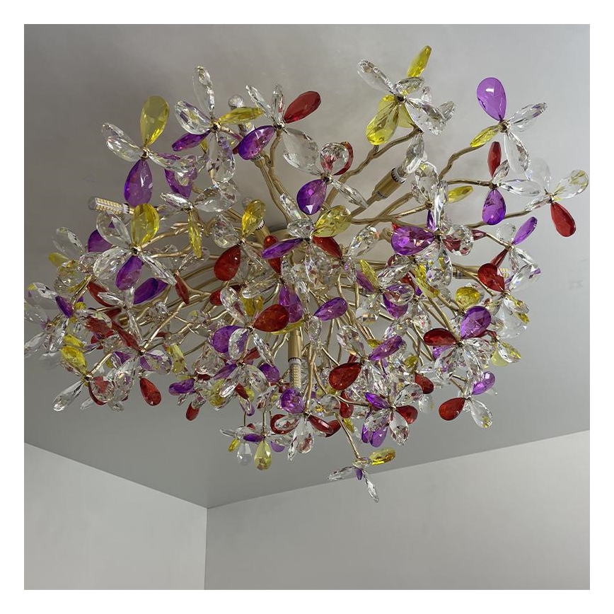 Lampadario di cristallo a plafone 12xG9/40W/230V colorato