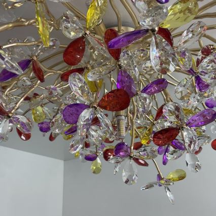 Lampadario di cristallo a plafone 12xG9/40W/230V colorato