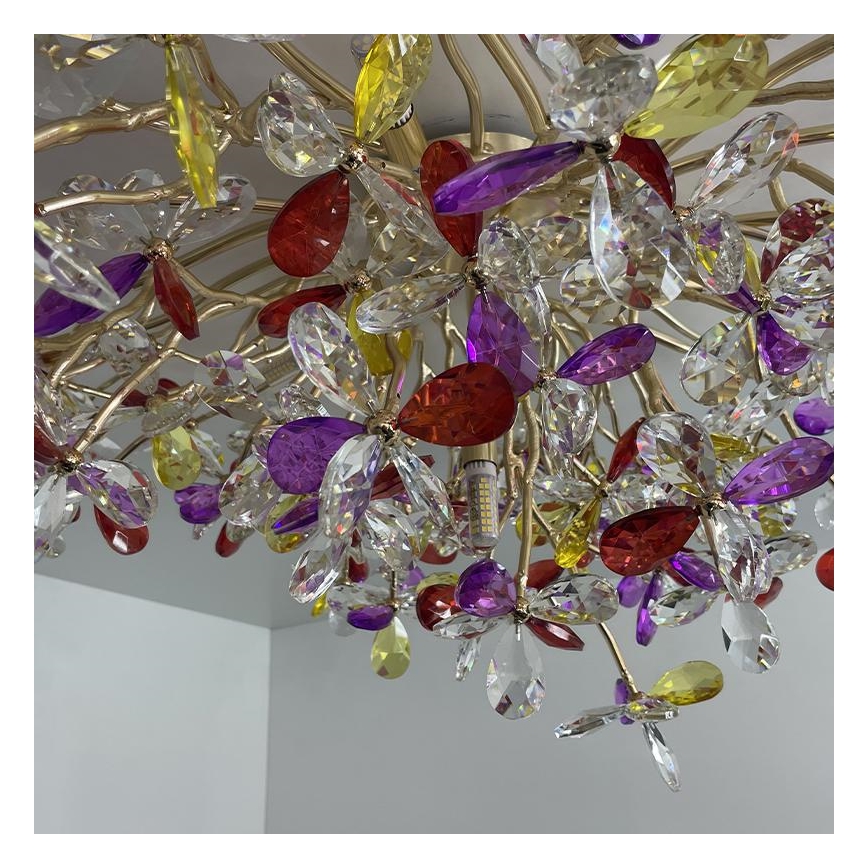 Lampadario di cristallo a plafone 12xG9/40W/230V colorato