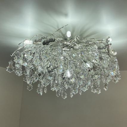 Lampadario di cristallo a plafone 12xG9/40W/230V cromo lucido