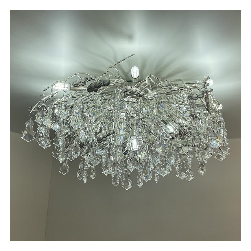 Lampadario di cristallo a plafone 12xG9/40W/230V cromo lucido