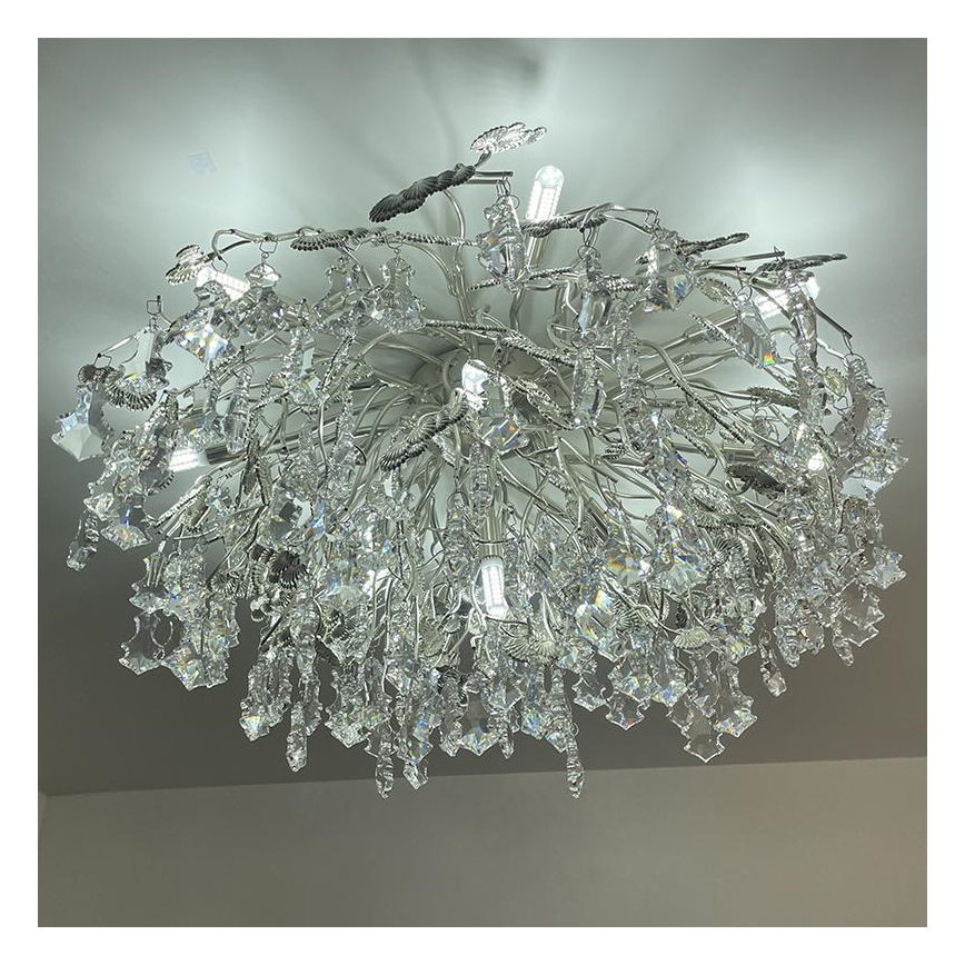 Lampadario di cristallo a plafone 12xG9/40W/230V cromo lucido