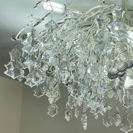 Lampadario di cristallo a plafone 12xG9/40W/230V cromo lucido