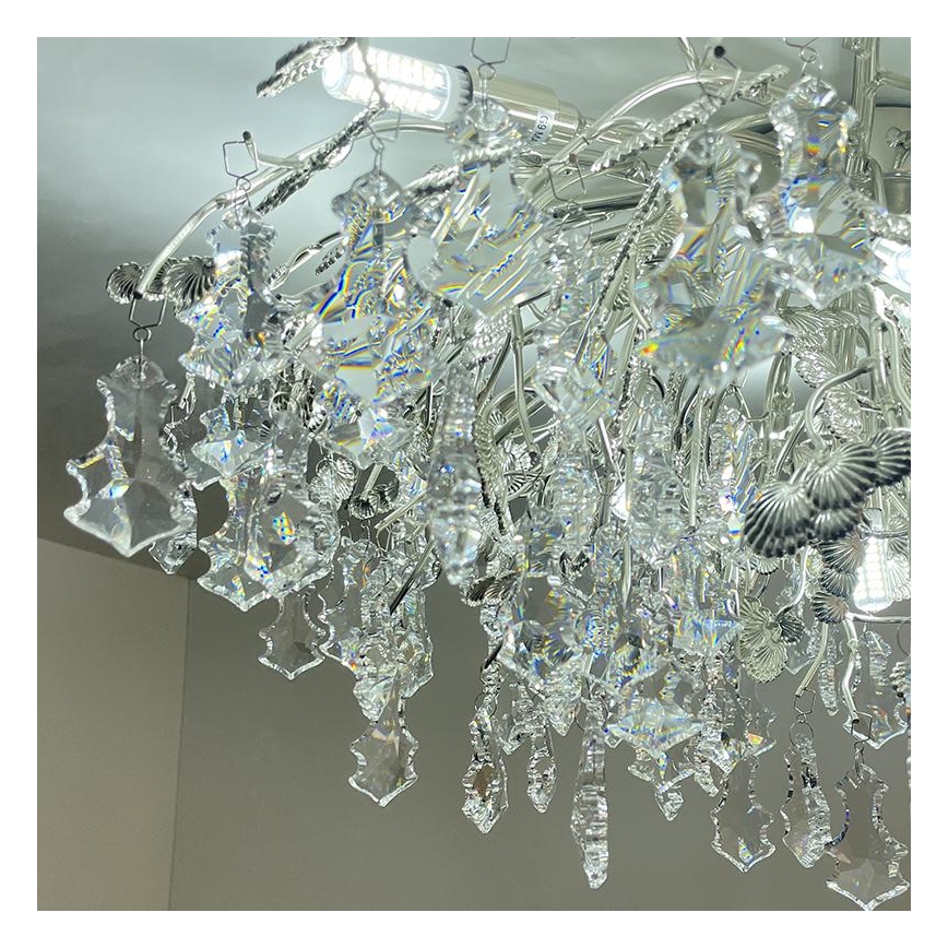 Lampadario di cristallo a plafone 12xG9/40W/230V cromo lucido