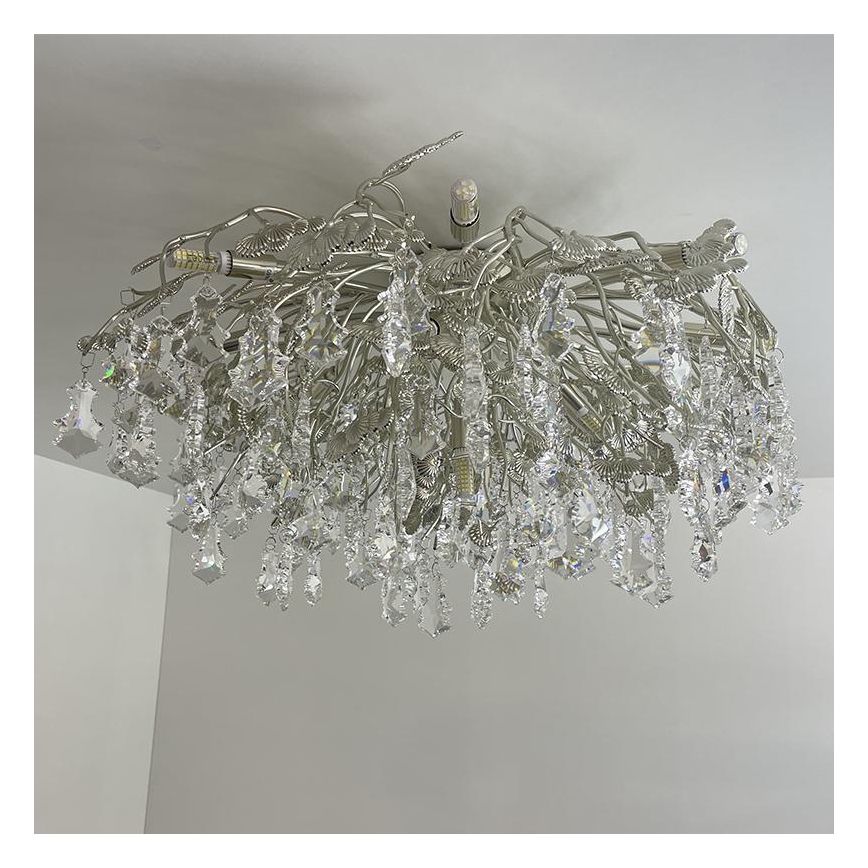 Lampadario di cristallo a plafone 12xG9/40W/230V cromo lucido