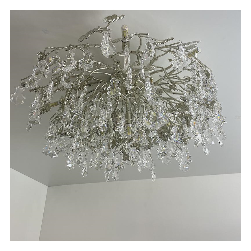 Lampadario di cristallo a plafone 12xG9/40W/230V cromo lucido