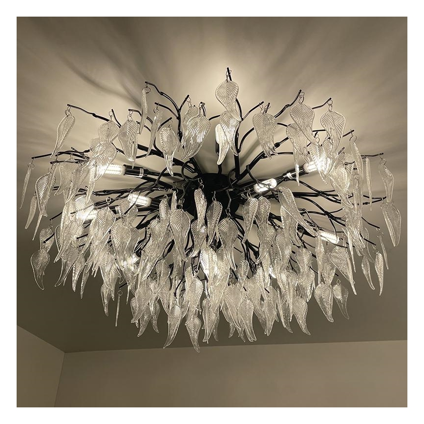 Lampadario di cristallo a plafone 12xG9/40W/230V nero