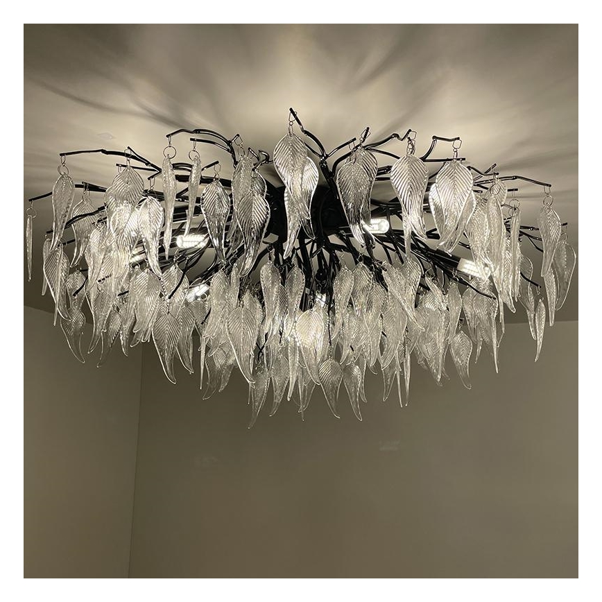 Lampadario di cristallo a plafone 12xG9/40W/230V nero